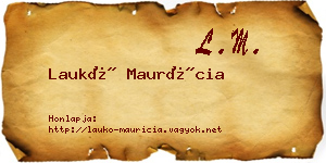 Laukó Maurícia névjegykártya